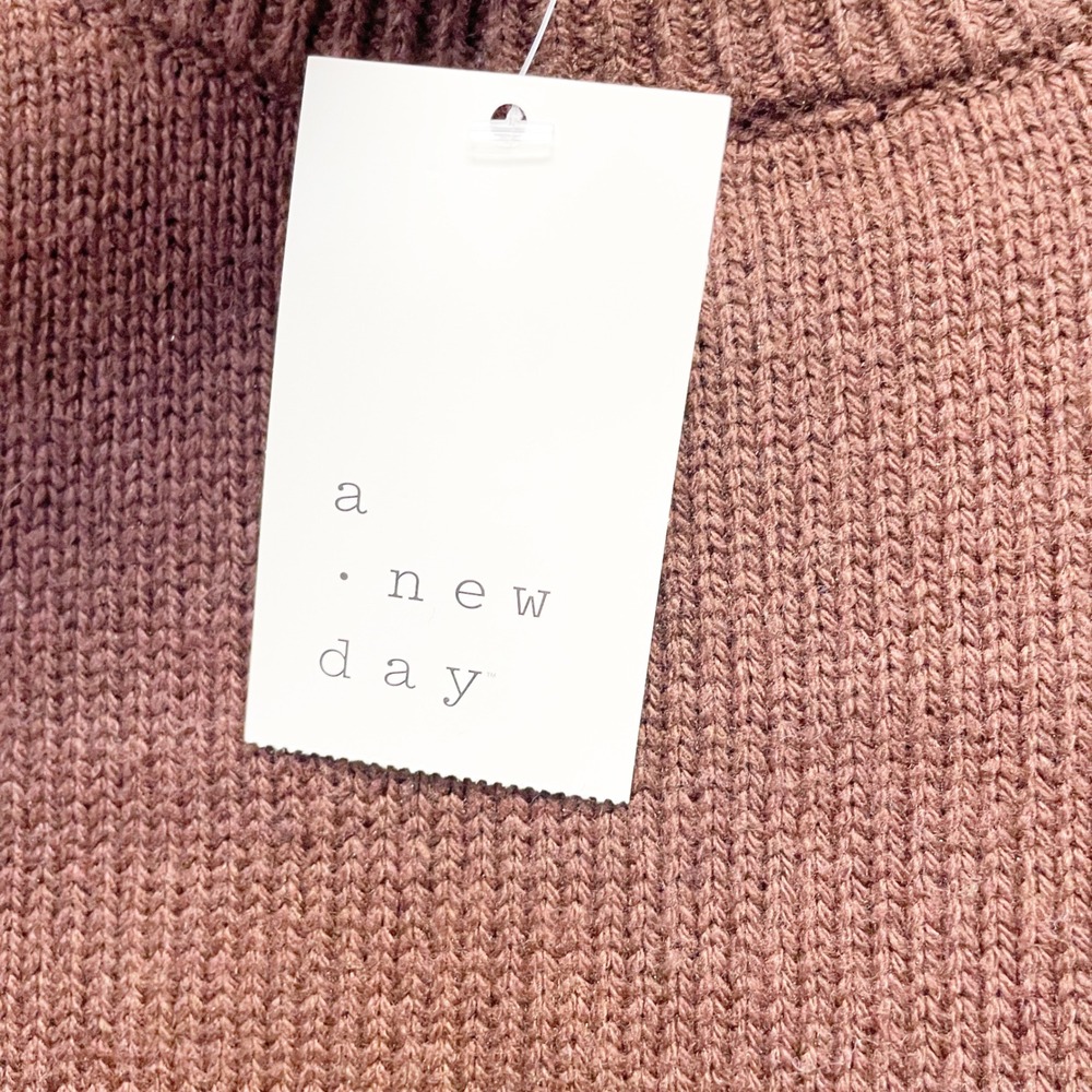 A New Day Women's Brown Woolen Crew Neck Long Sleeve Sweater Size L - Picture 5 of 6